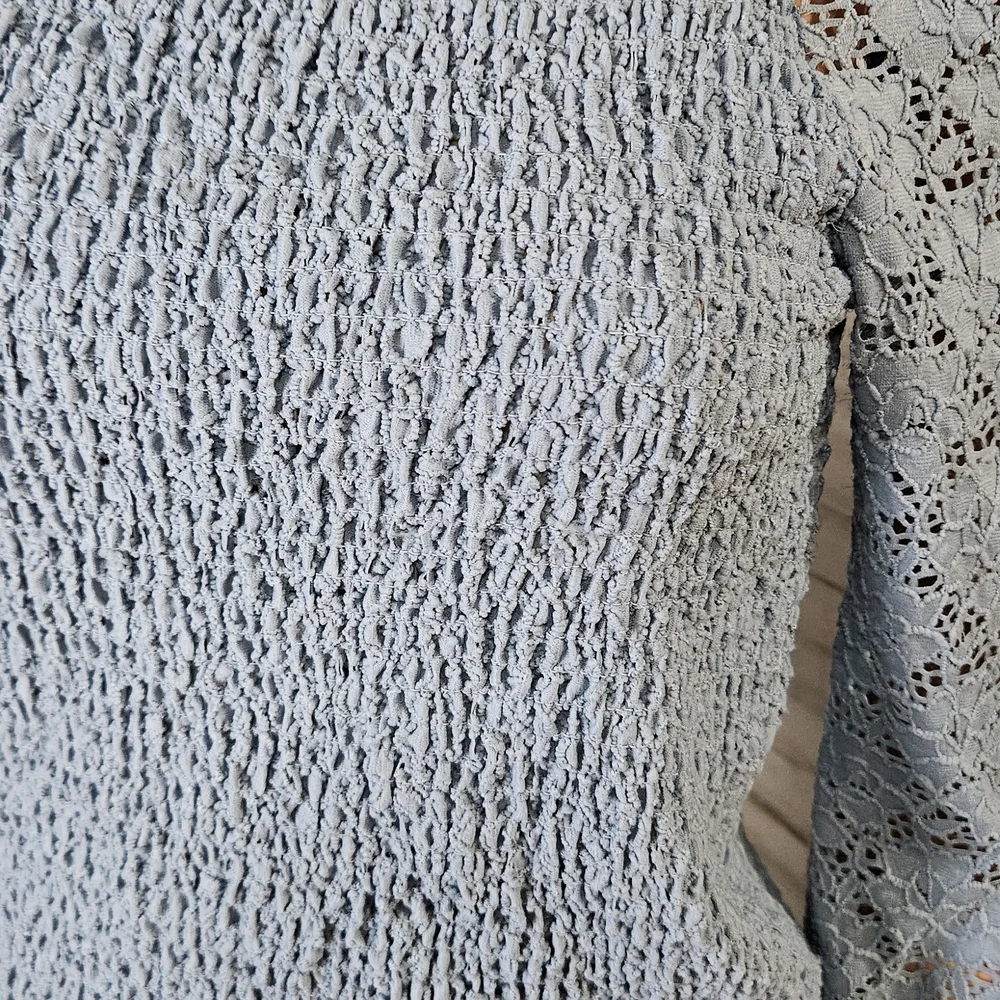 Planet Gold Blue Smocked Lace Long-Sleeve Top – XL NWT